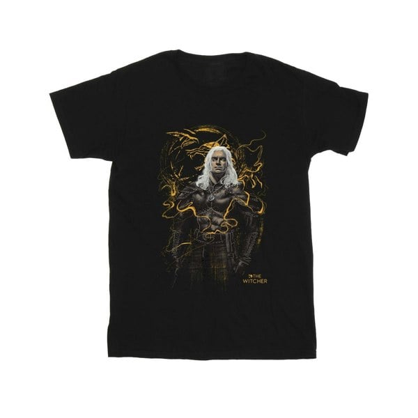 Netflix Mens The Witcher Smoking Wolf T-Shirt - Black