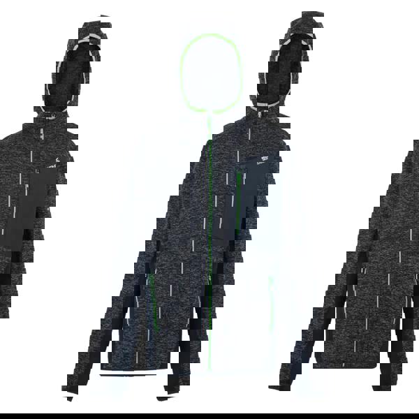 Regatta Mens Alven Full Zip Fleece Jacket - Ash Marl/Black/Fox