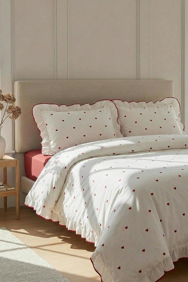 WOVCOR Double Frill Bow Print Duvet Cover Set 200x220cm