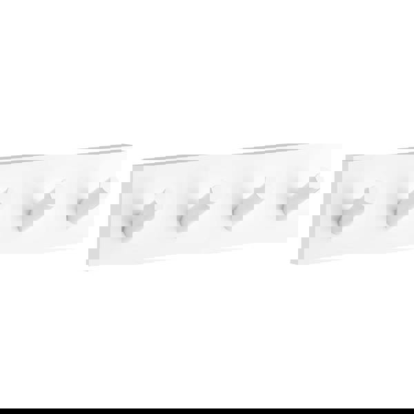 Matt white quadruple towel hook