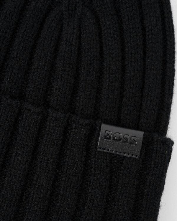 BOSS Orange Mens Fino Beanie Hat 01 - Black 001