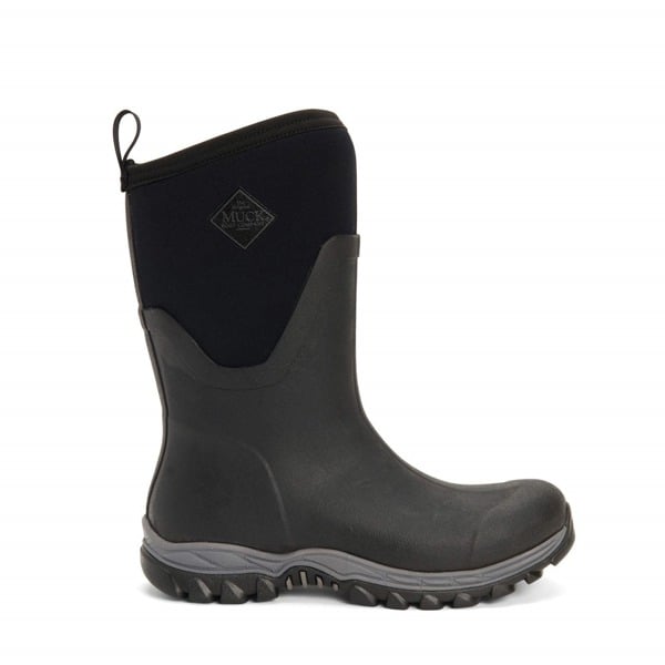 Muck Boots Unisex Arctic Sport Mid Pull On Wellies - Black/Black