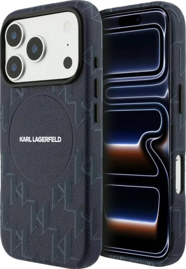 Karl Lagerfeld Monogram Logo Case with MagSafe for iPhone 17 Pro 6.3" Blue - KLHMP17L5PGKLMCB