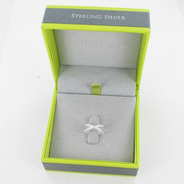 Sterling Silver Cross Roads Pavé Ear Cuff - Reeves & Reeves