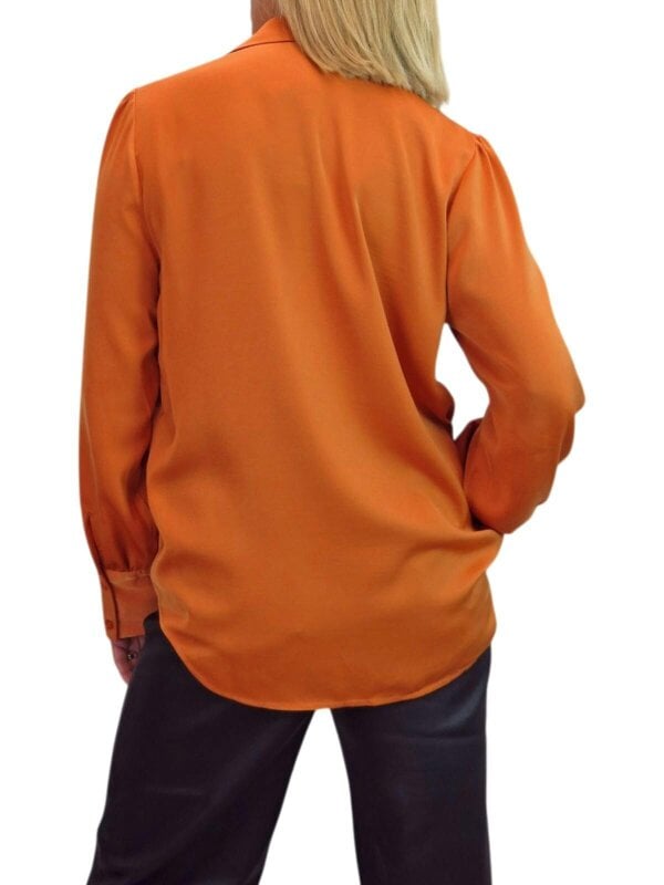 Paulo Due Women's Satin Blouse Ladies Long Sleeve Button Through Shirt