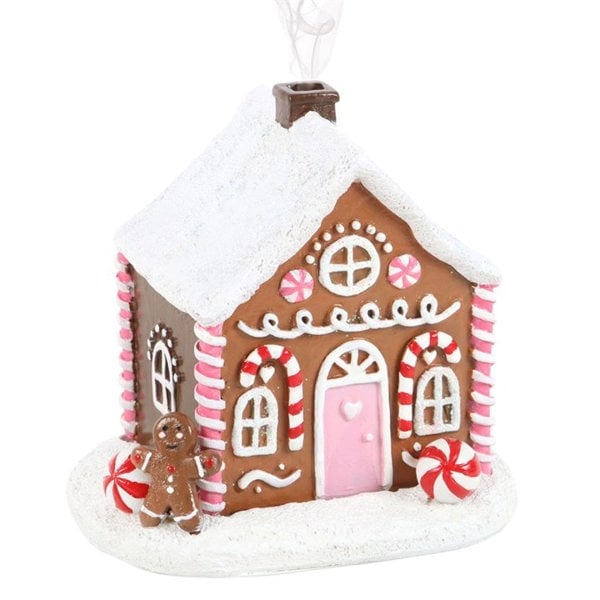 Serano Pink Gingerbread House Incense Cone Burner