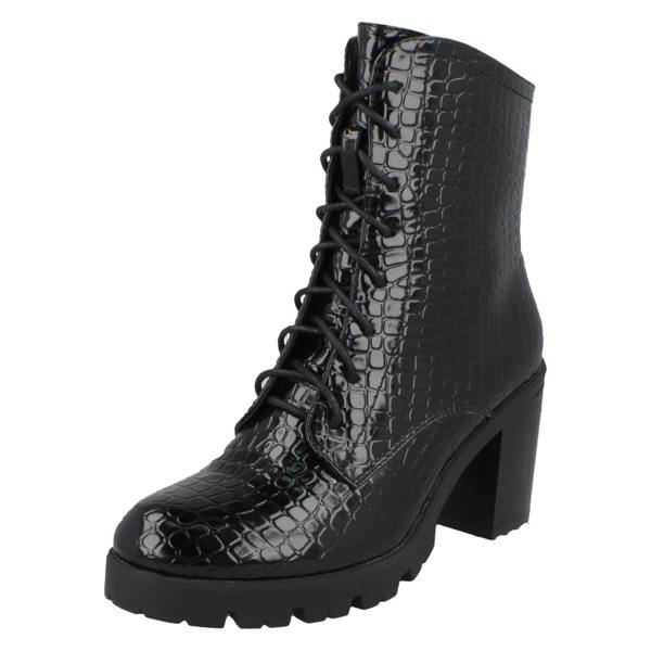 Spot On Ladies Spot On Lace Up Ankle Boot F51013