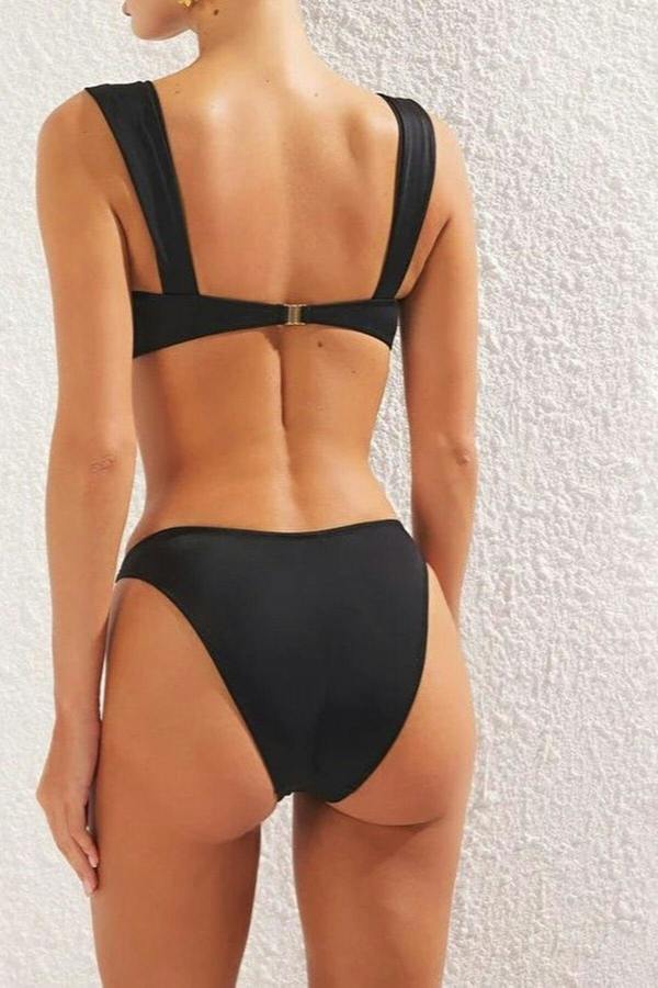 WOVCOR Bralette Padded Regular Waist Bikini Set with Accessories