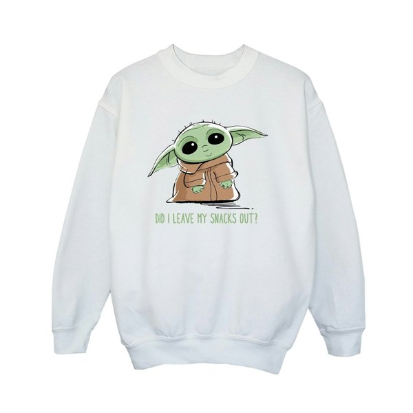 Star Wars Boys The Mandalorian Grogu Snacks Meme Sweatshirt - White