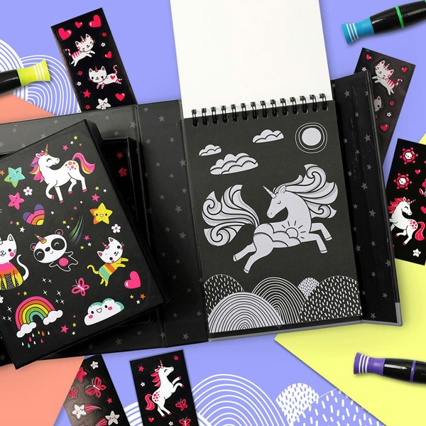 Tiger Tribe Neon Colouring Set - Unicorns and Friends