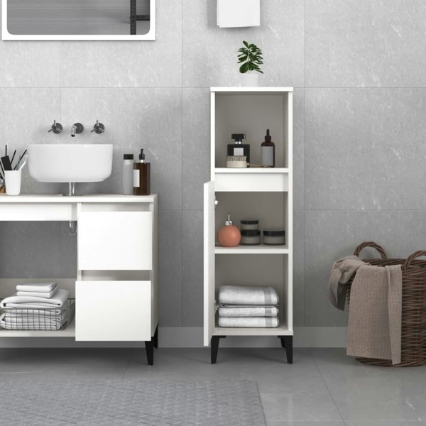 Berkfield Bathroom Cabinet White 30x30x100 cm Engineered Wood
