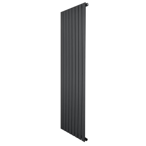 Flat single column radiator in anthracite grey, 1600 x 560mm, featuring a sleek vertical design with a smooth, matte finish