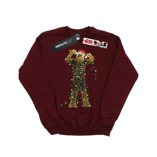 Star Wars Boys Chewbacca Christmas Lights Sweatshirt - Burgundy