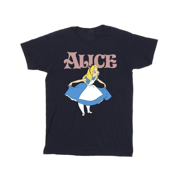 Disney Mens Alice In Wonderland Take A Bow T-Shirt - Navy Blue