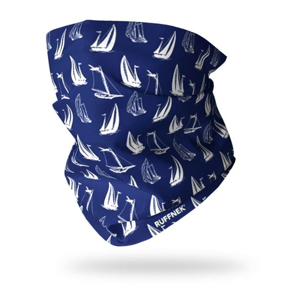Sailing Boats Mens Snood RUFFNEK® Blue/White.  Sailing Boats Snood – a lightweight, versatile scarf with a nautical design, suitable for men and women on coastal and outdoor adventures. 