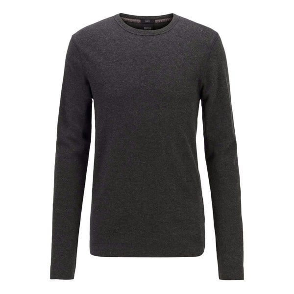 Boss Mens Tempest Long-Sleeved T-Shirt - Black Heather