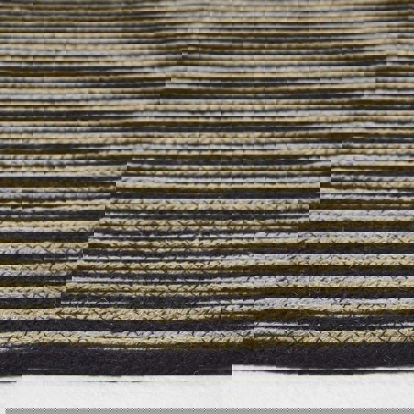 HOMESCAPES Linen and Black Handmade Woven Spiral Braided Rug