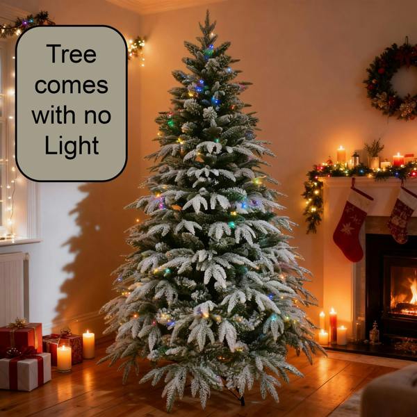 4FT to 10FT Snow Covered Artificial Christmas Trees with Flocked Green Branches image 3