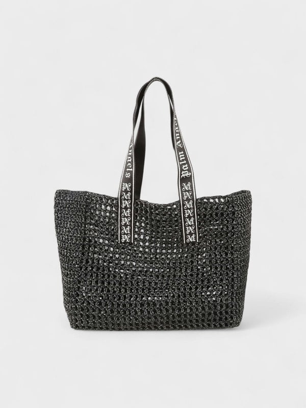 Palm Angels Raffia Tote Bag Black - Unisex
