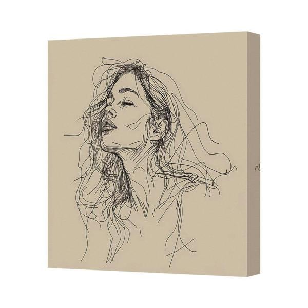 Benjamin Tate Design Handmade In The United Kingdom Abstract Line Art Canvas Print Of Woman