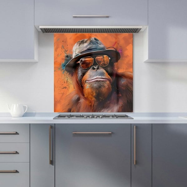 Warren Reed - Designer Orangutan In Glasses Kitchen Splashback