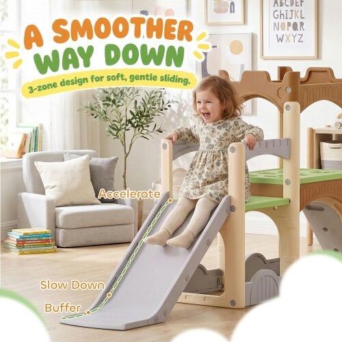AIYAPLAY 5 in 1 Kids Indoor Playset with Climbing Wall for 3-6 Years