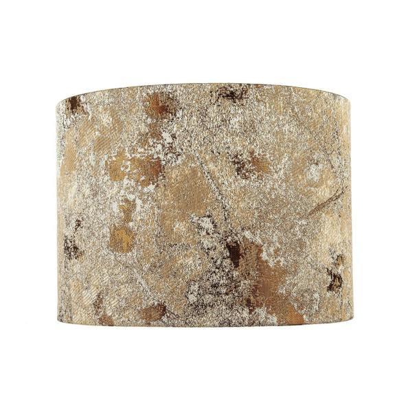 Modern Textured Gold and Burnt Orange Jacquard Fabric Drum Lampshade Image 4