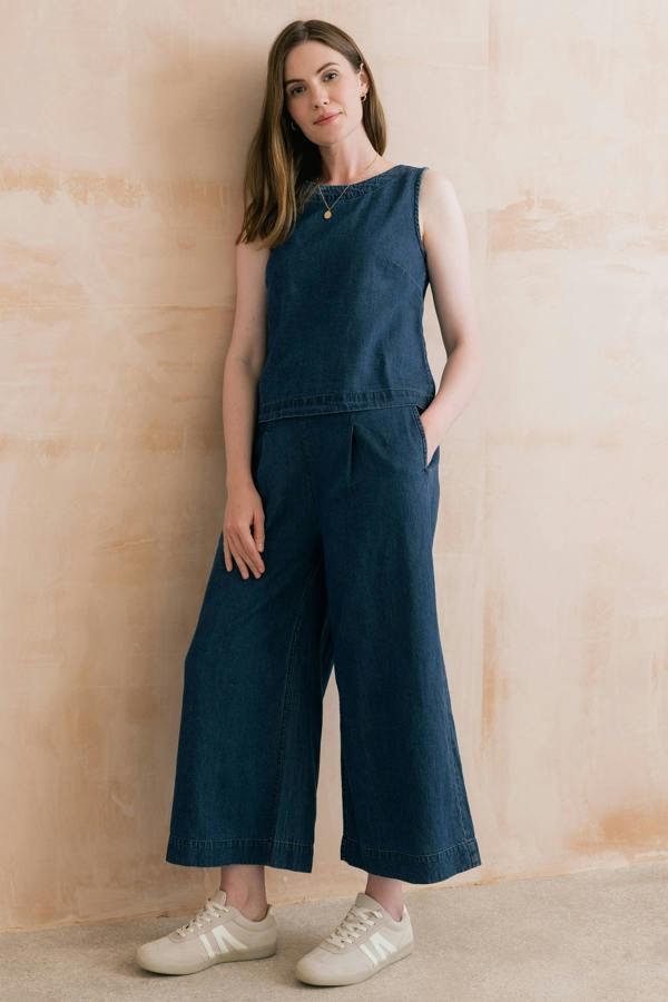 Lily & Me Cora Denim Button Back Vest