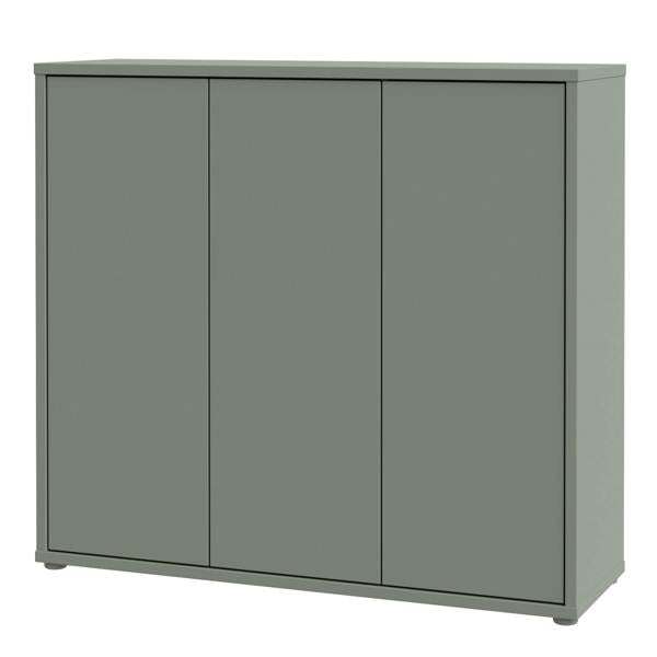 Furniture To Go Alice Springs Shoe Cabinet with 3 Doors Push-to-Open in Sage Green