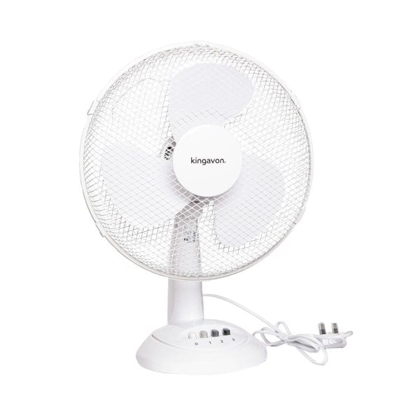 Samuel Alexander 30cm Indoor Oscillating Electric Cooling Table Desk Fan in White