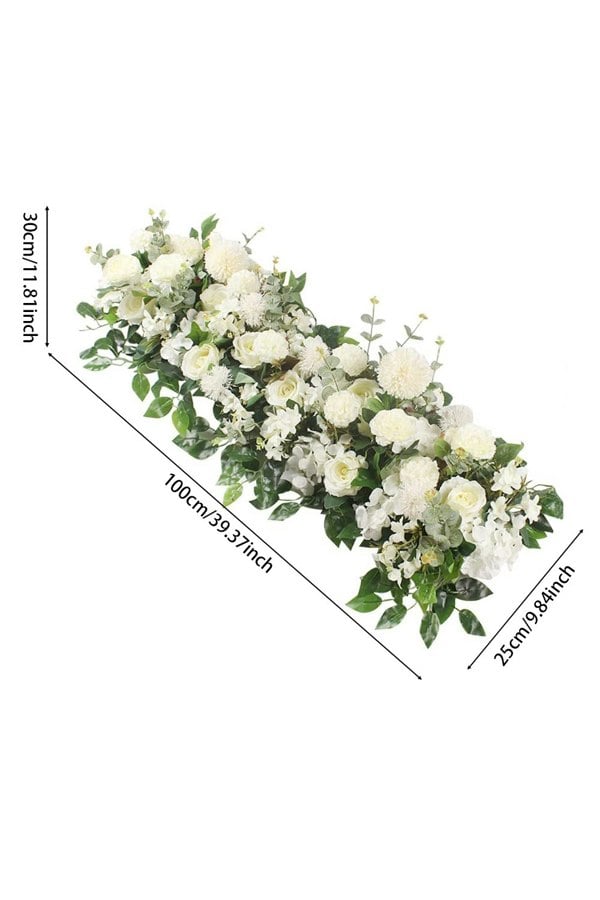 Living and Home 100cm Sweet Acacia Rose Floral Wedding Row Aisle Runner & Stage Backdrop Decoration for Ceremonies, Receptions & Party Decor
