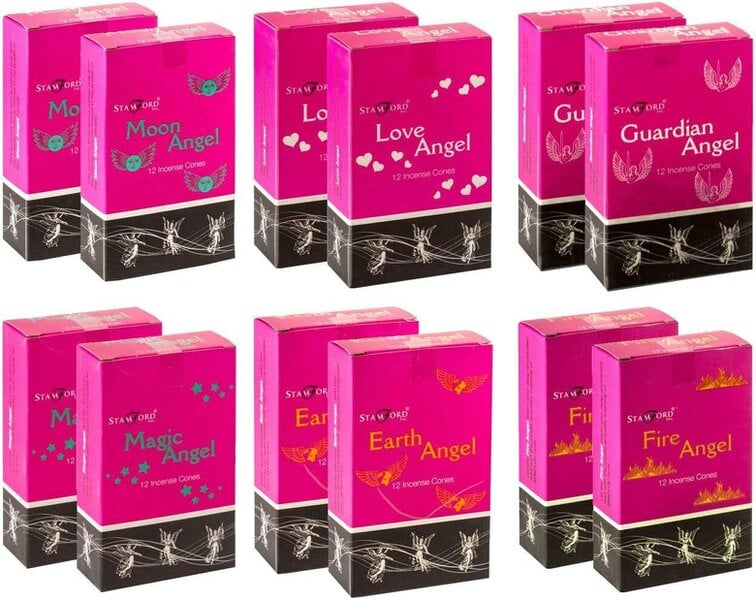 Stamford 37358 Angel Variety Incense Cones, 12 packs x 12 cones