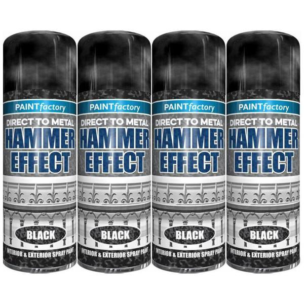 Paint Factory 4X  Hammered Black Spray Paint 400ml