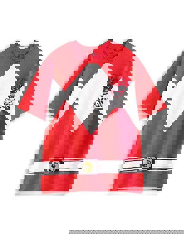 Power Rangers Mens Red Red Character Short Sleeve Long Leg Pyjama Set