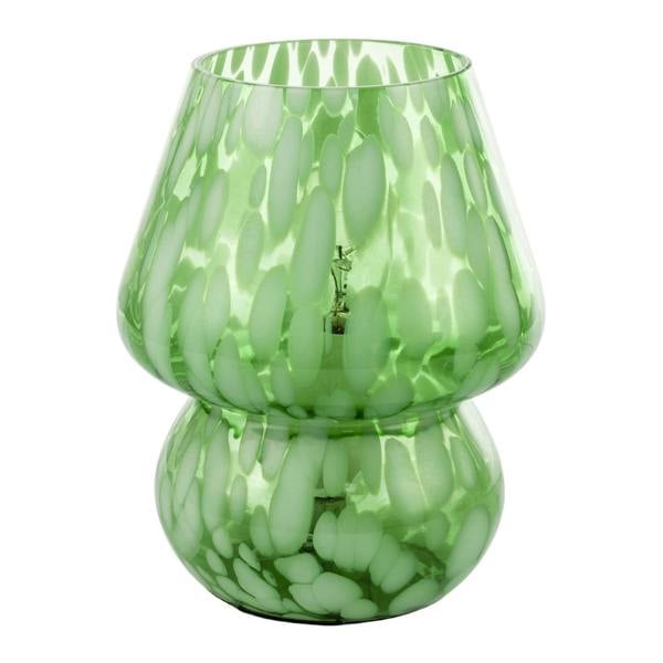 Eye Catching Artisan Style Emerald Green Mottled Glass Table Lamp Image 1