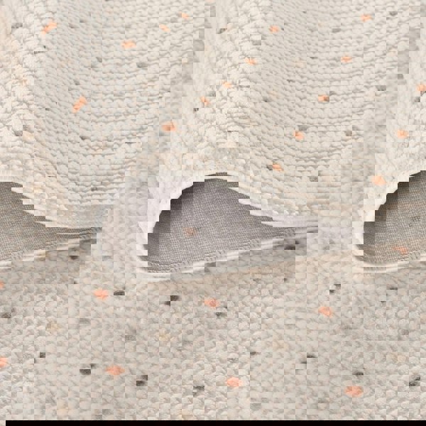 Living Room rug, dots, practicality in mind, the rug is anti-allergic.