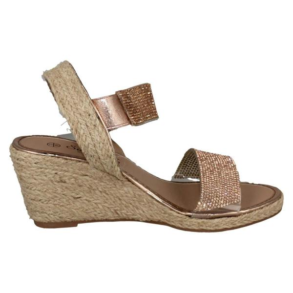 Savannah Ladies Savannah Wedge Glitter Sandals F12035