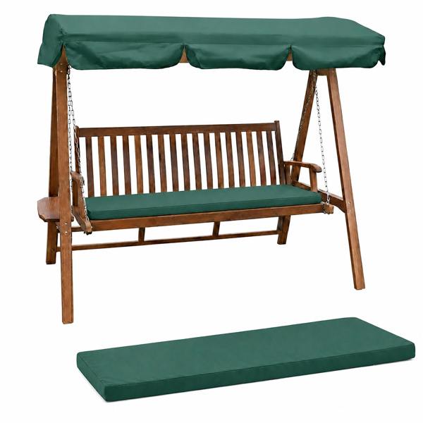 The Garden Marketplace Garden Bench Cushion – 3 Seater Swing Seat Pad with Removable Zipped Cover, 160 × 46 × 6 cm