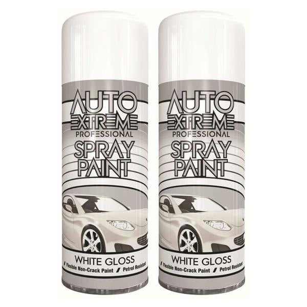 Auto Extreme 2X Auto Extreme White Gloss Spray Paint 400ml