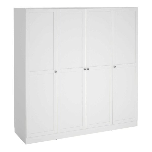 Wyld Haus Cherryfern White Wooden Wardrobe 4 Frame Doors
