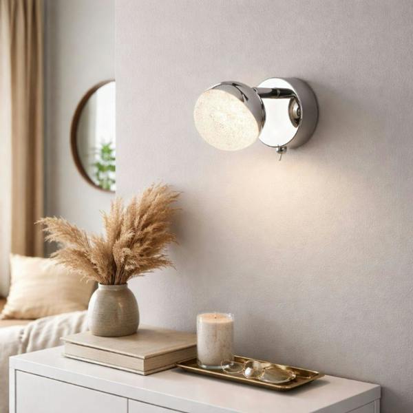 Pagazzi Lighting Nyla Polished Chrome & Crystal LED Wall Light