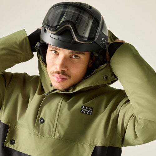 Dare 2B Mens Freeride III Overhead Ski Jacket - Black/Martini Olive