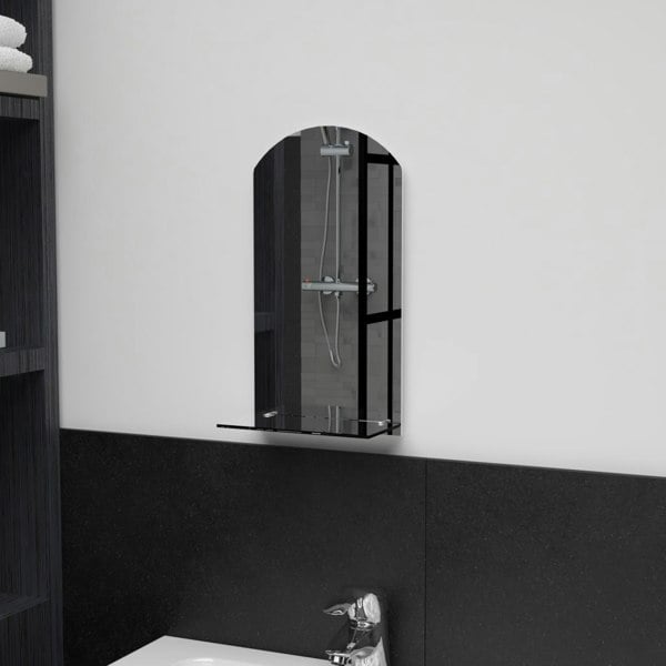 Berkfield Wall Mirror with Shelf 20x40 cm Tempered Glass