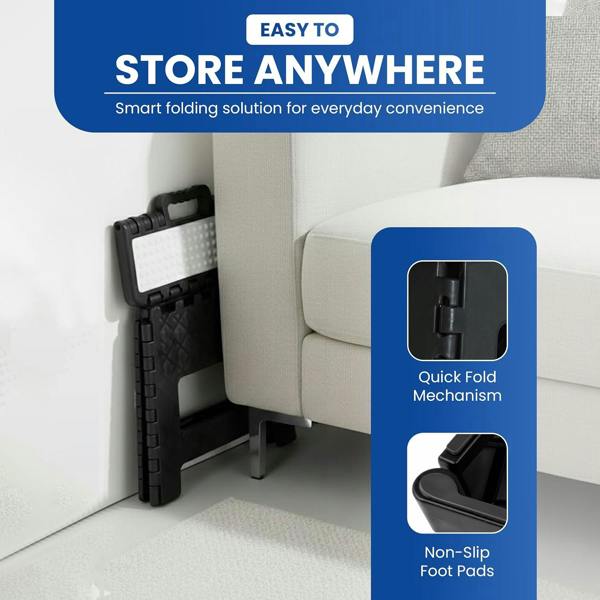 MY DIY PROFESSIONAL PRODUCTS Folding Step Stool 9 Inch Lightweight Heavy Duty Plastic Stool-Easy Carry Handle 150KG Weight Capacity Portable Footstool