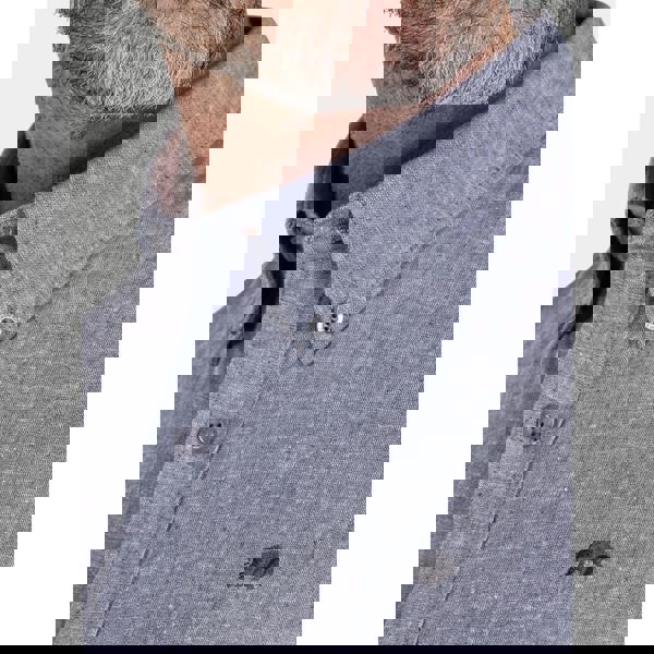 Raging Bull Mens Classic Linen Long-Sleeved Shirt - Charcoal - 