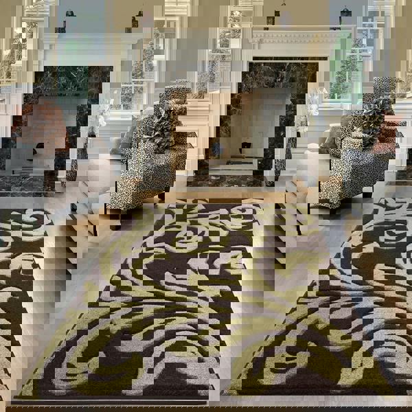 Smart Living Carved Rug Florence - Brown Green