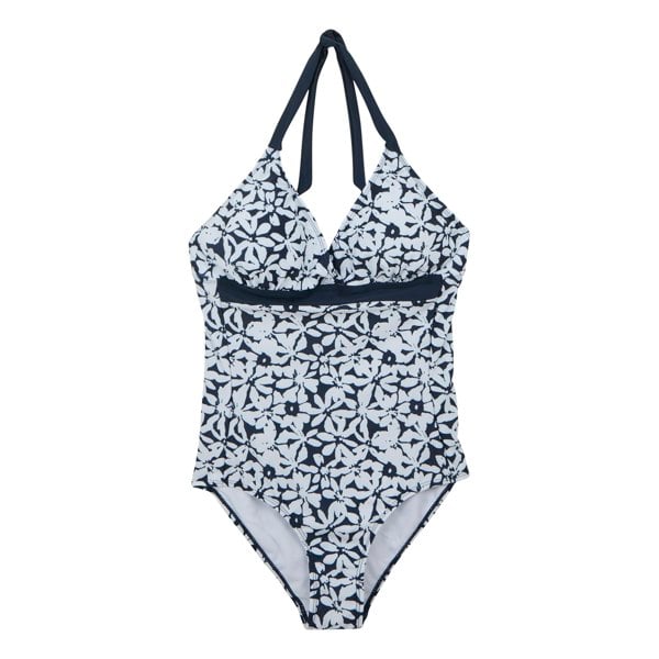 Regatta Womens Flavia II Large Floral One Piece Swimsuit - Navy/White