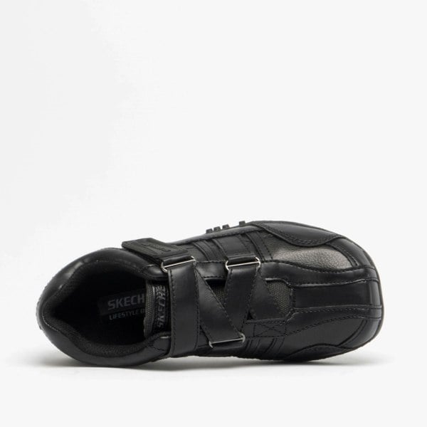 Skechers 91664L/BBK URBANTRACK II RAGE Boys Touch Fasten School Shoes Black