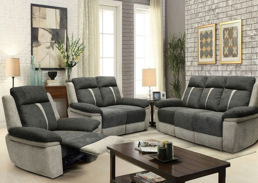 Comfy Living Fabric Manual Reclining Sofa set