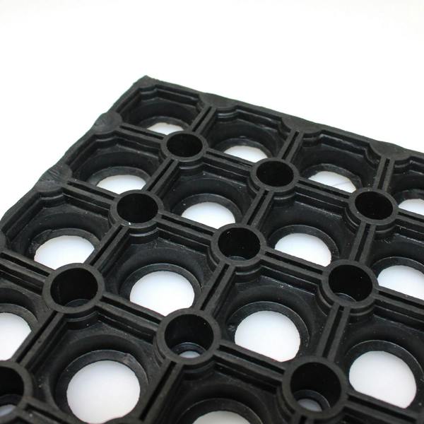 Ultralux Rubber Drainage Floor Mat for Indoor/Outdoor Entrances – Non-Slip Heavy Duty Anti-Fatige Floor Matting – Black – Multiple Sizes